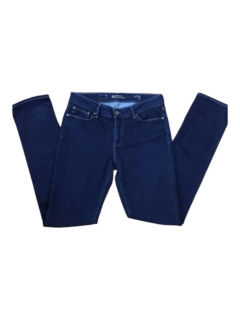 Levi’s Slight Curve Mid Rise Straight Leg Jeans Dark Wash Stretch Women Size 28